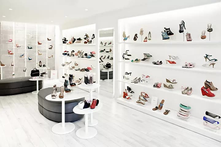 The best shoe store decorations, unique designs, attractive colors - Decor of salons, shops and stores