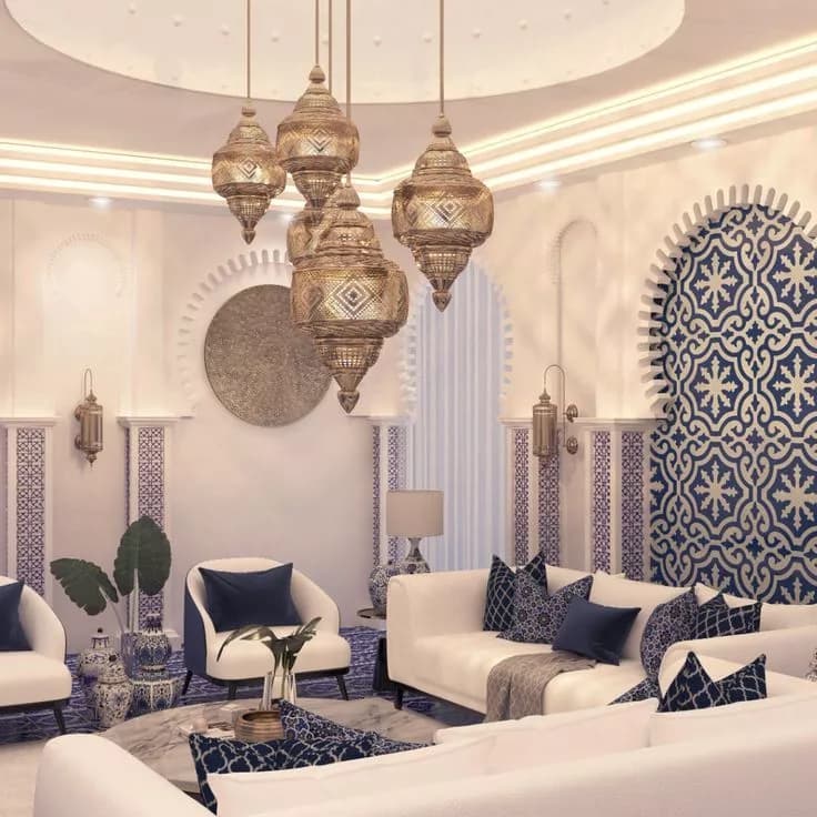 Oturma odaları için Fas dekorasyonu - Oturma odasi tasarimi ve salon dekorasyonu