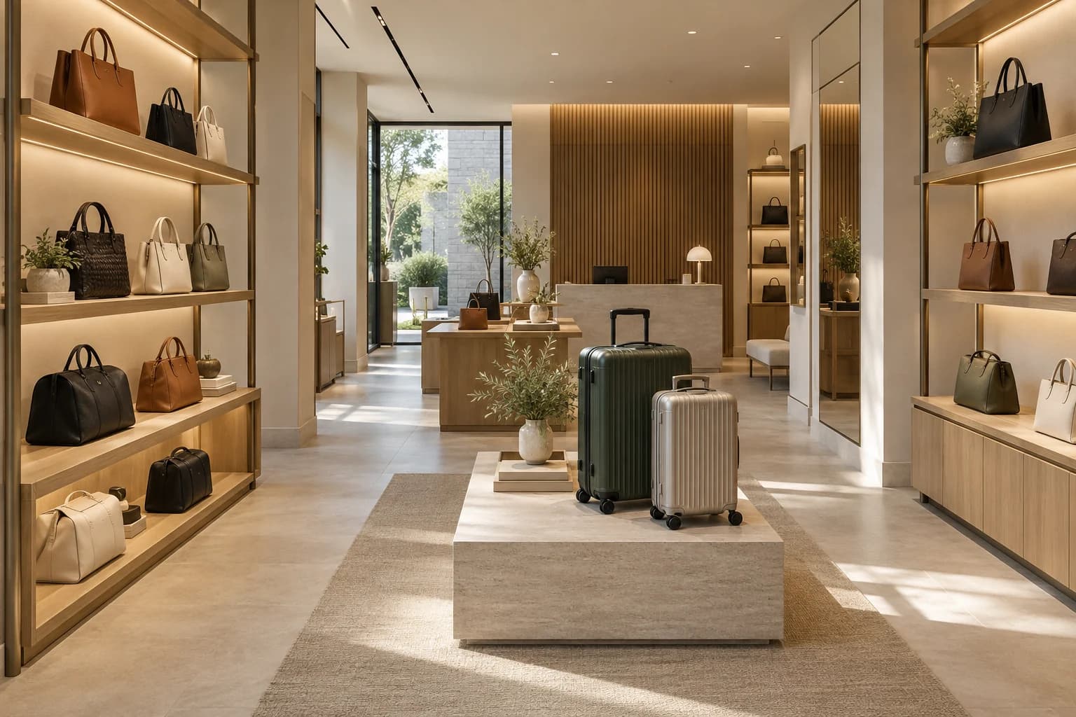 Bag Shop Interior Design: Handbag and Luggage Displays Bag Shop Interior Design: Handbag and Luggage Displays - Decor of salons, shops and stores