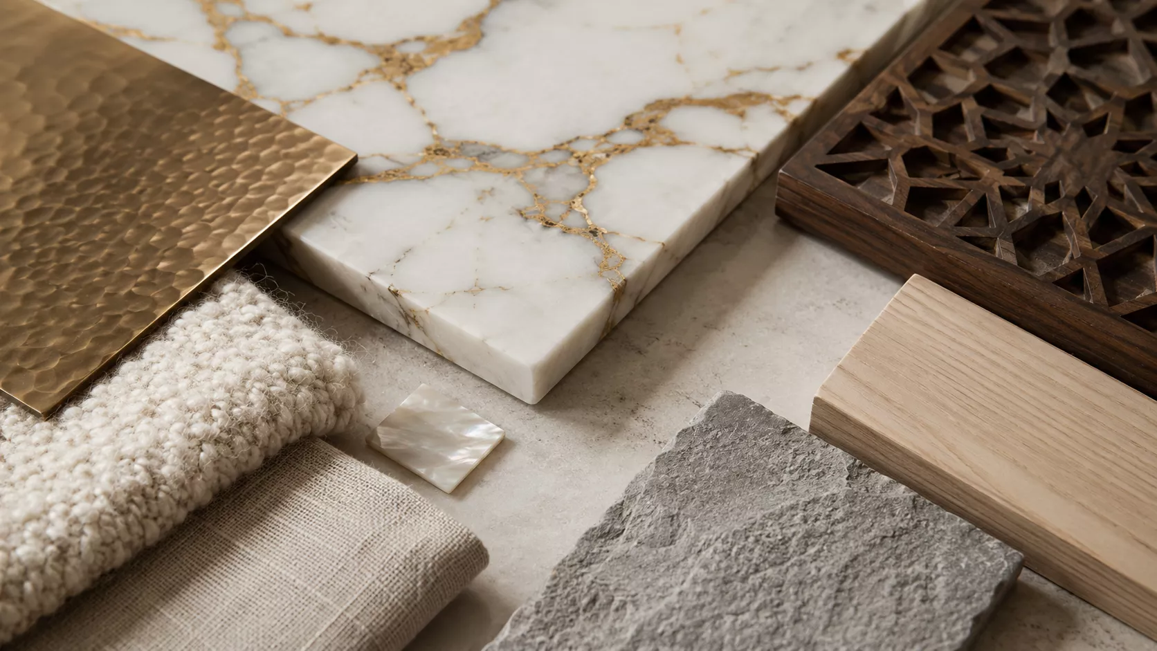 Luxurious materials combine Qatari marble and Swiss wood in the interior design