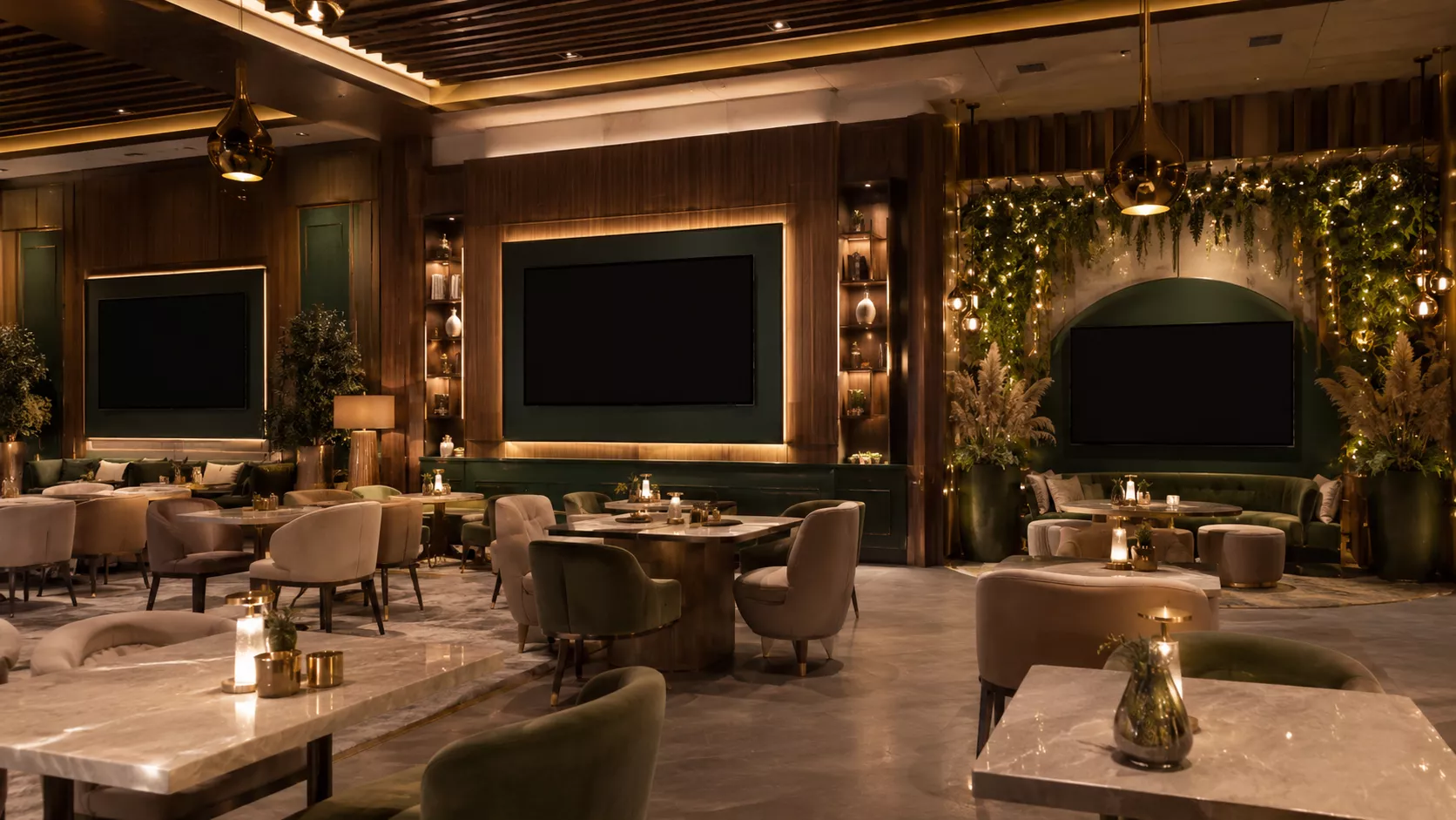Equipping a cafe to watch matches with a luxurious interior design
