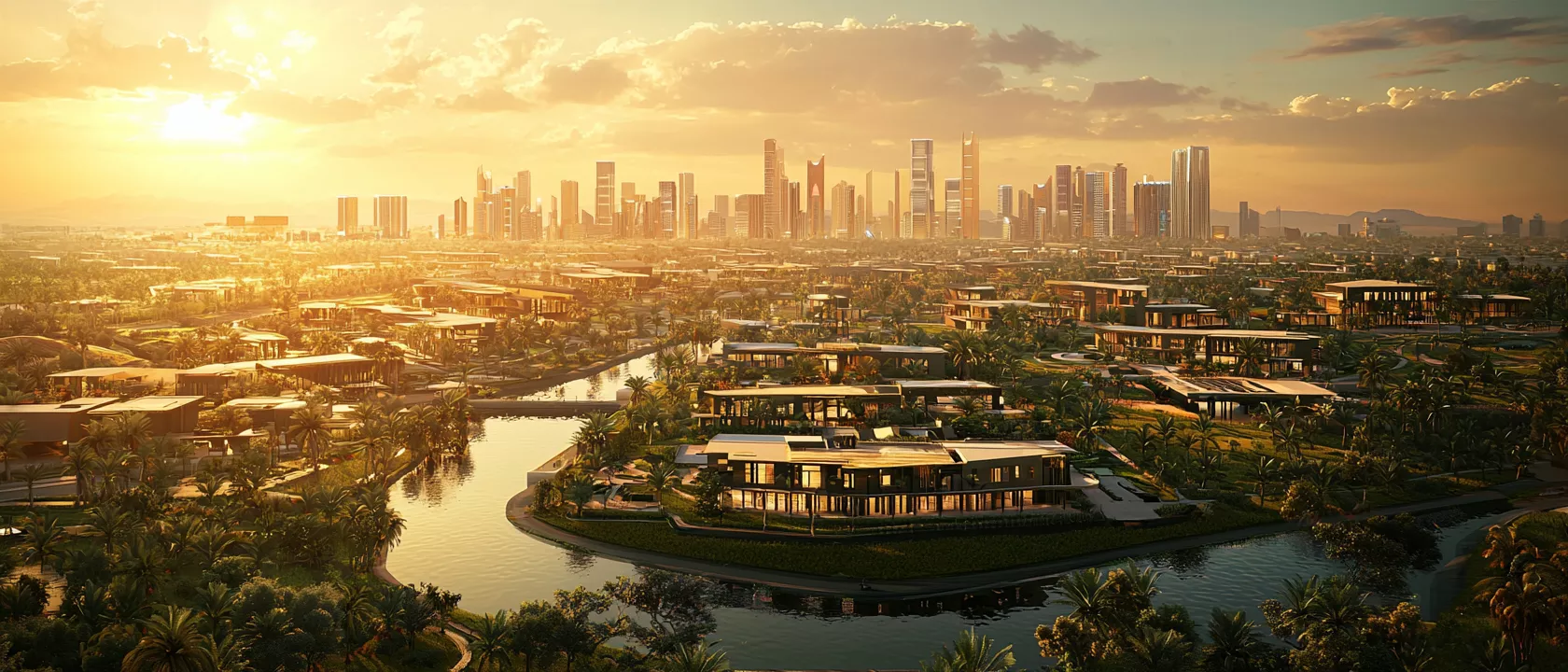 رؤية SMD Group 2030 – مستقبل العمارة السعودية الذكية تصوير واقعي بدقة 8K لمدينة سعودية ذكية مستوحاة من رؤية 2030 من تصميم SMD Group، تضم فلل ومكاتب وفنادق فاخرة ضمن تخطيط عمراني مستدام، بتصميم معماري مدعوم بالذكاء الاصطناعي، وإنارة ذكية، ومساحات خضراء تعكس مستقبل التصميم السعودي الذكي والهوية الثقافية الحديثة.