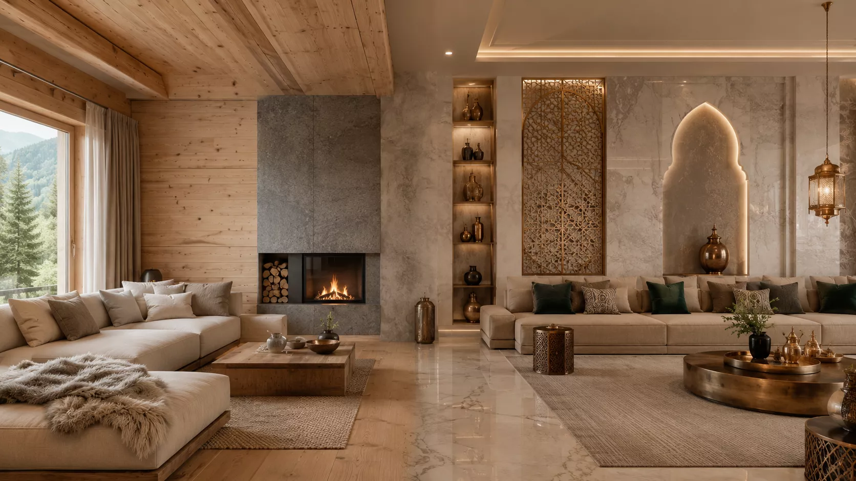 A visual comparison between contemporary Qatari style and Swiss design