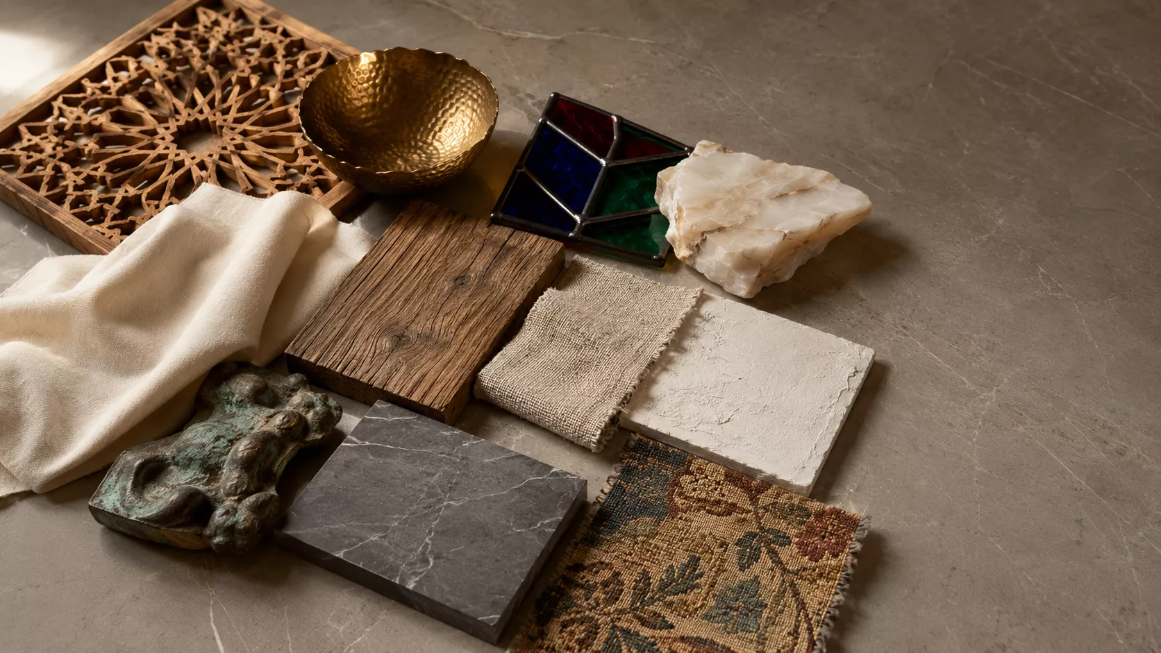 Egyptian and Belgian style materials in a luxurious painting
